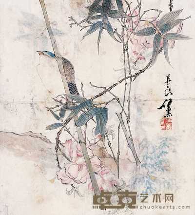 任熏 安居图 镜心 37.5×34cm